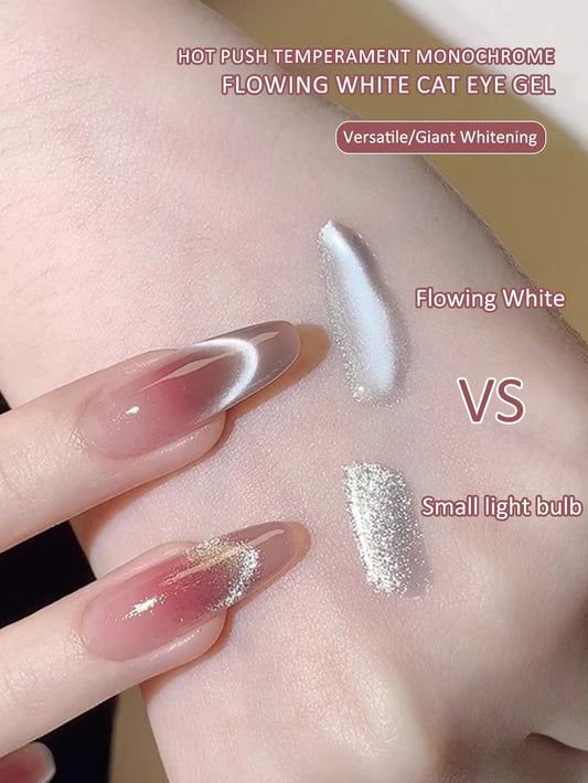 15ml New Upgraded Flow Light White Cat Eye Electroplating Mirror Glass Beads Ultra Fine Magnetic Powder  White Cat Eye