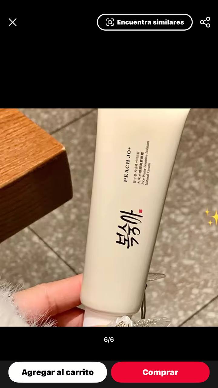 Crema coreana con extracto de arroz spf50+